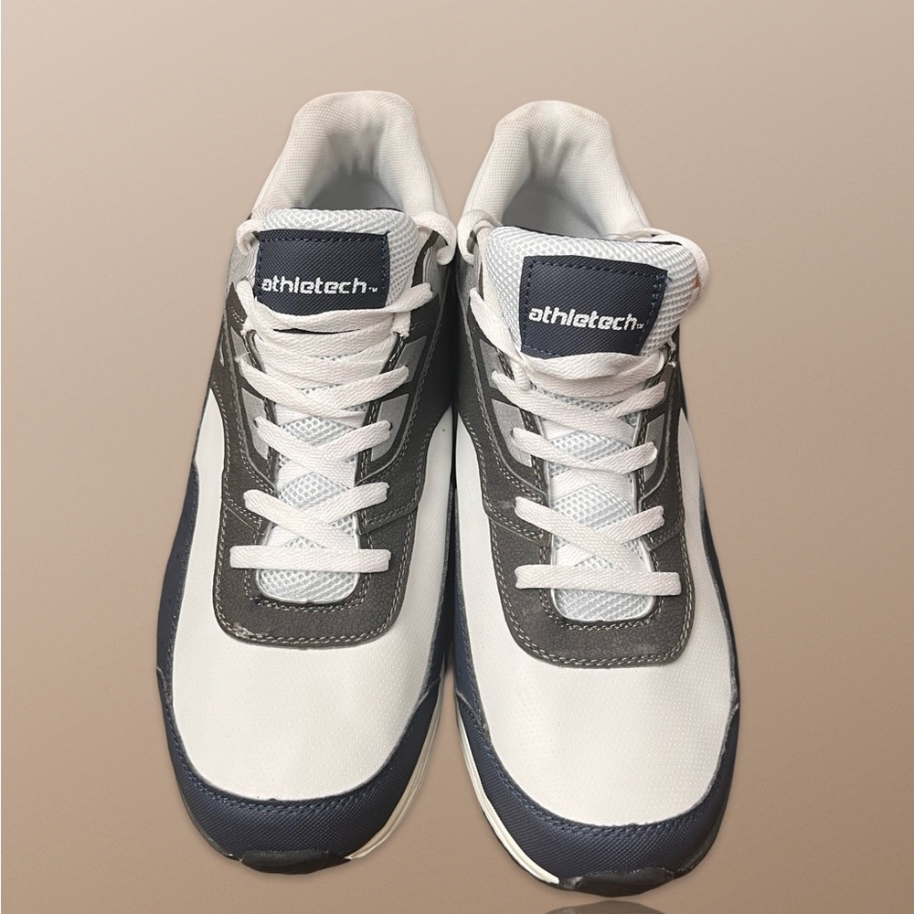Athletech Shoes Sneakers men’s size 13M , color white , gray  and blue.